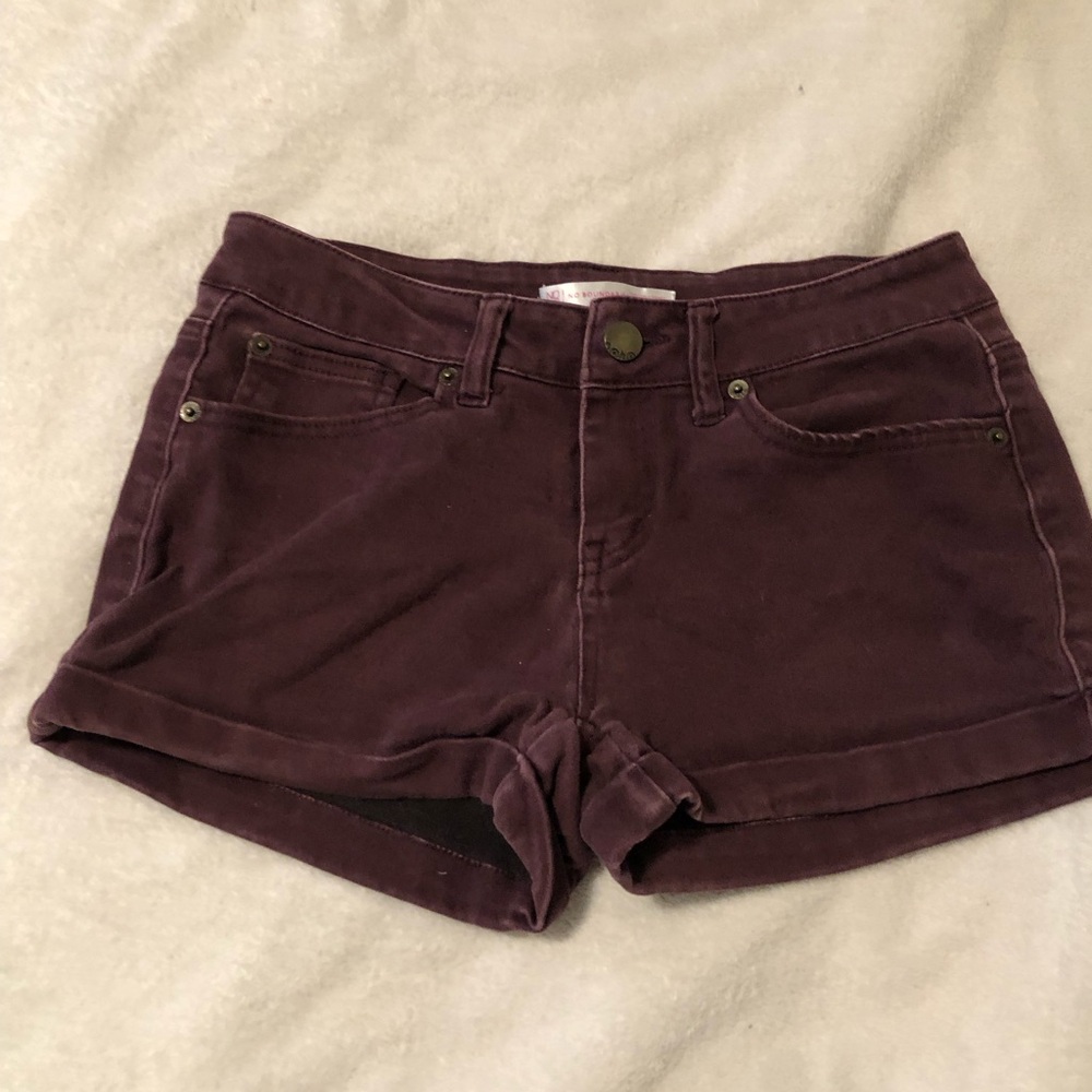 No Boundaries Women's Dark Purple Jean Shorts